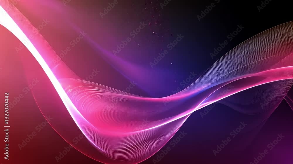 Poster vibrant abstract wave design in pink and purple hues creates fluid digital art background, evoking e