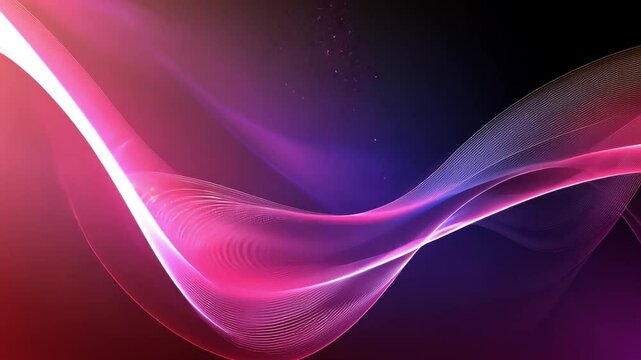 Vibrant abstract wave design in pink and purple hues creates fluid digital art background, evoking energy and motion with smooth gradients and dynamic visual flow.