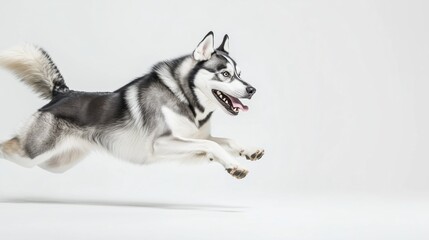 Fototapeta premium Playful Siberian Husky in Motion