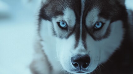 Obraz premium Close-Up of a Striking Husky Dog