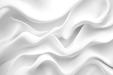 Obraz premium Elegant white fabric waves gracefully creating a soft and flowing texture with subtle shadows and light play abstract background