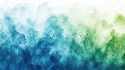 Evocative watercolor wash background with flowing blue and green hues creating a calming artistic mood