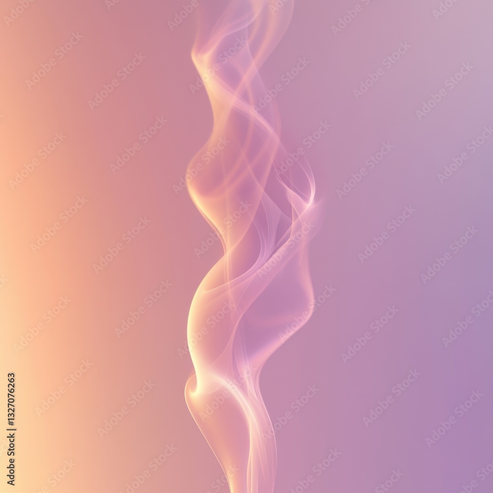 Poster ethereal smoke art on a soft pastel gradient background creating a dreamy and calming visual experie