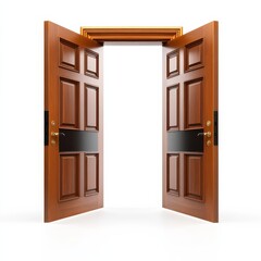 Open Doors: An inviting perspective captures an open wooden door against an inviting backdrop, symbolizing opportunities, choices, and transitions.