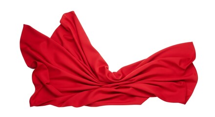 Red Fabric Draped Elegantly: A Studio Shot of Luxurious Textile