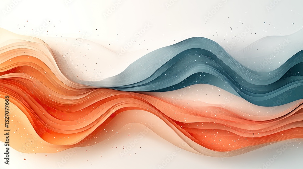 Poster Abstract flowing shapes, gradient colors, smooth curves. Possible use Background image, graphic design element