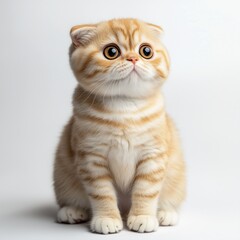 Adorable Scottish Fold Kitten with Striped Fur
