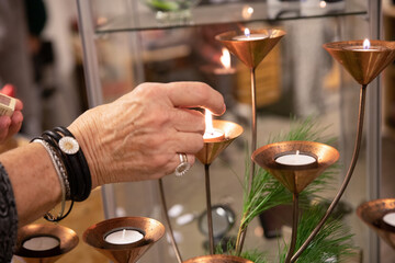 candles in the hands