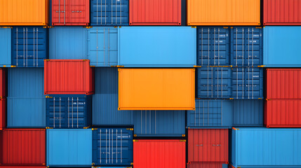 Urban landscape of colorful cargo containers a high angle view of modern shipping