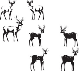 Deer silhouette vector isolated on white background