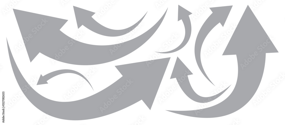 Poster curved arrow icon vector set. black arrows set. curved arrows. arrow sign. flat style icons. bold ar