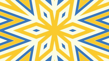 Modern Seamless Ethnic Art Pattern Yellow Blue Color Tones