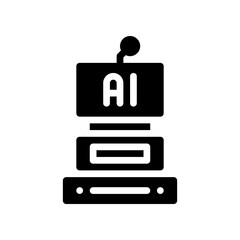 Fototapeta premium artificial intelligence glyph icon