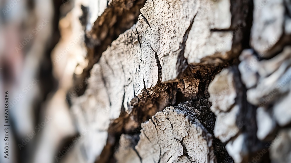 Poster Macro shot of a tree bark revealing intricate patterns and textures in nature's design : Generative AI