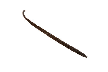 Vanilla pods isolated on white background. Vanilla flowers and seeds. vanilla stick bean. Aromatic spicy spice for pastries and desserts. Seasoning. Space for text. Copy Space