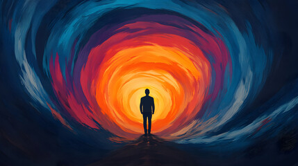 Journey of discovery abstract art inner reflection vibrant colors artistic perspective