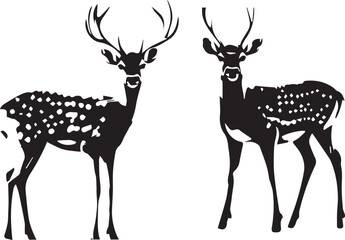 Deer silhouette vector isolated on white background