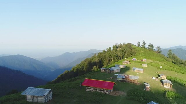 view of the village in the mountains