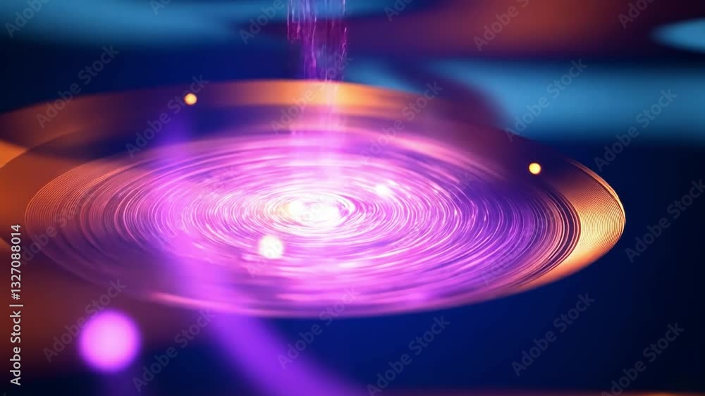Poster vibrant abstract design swirling purple and blue patterns in motion, energy, and colorful depth, cre