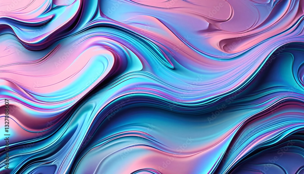 Poster abstract colorful liquid background with wavy patterns and iridescent colors.
