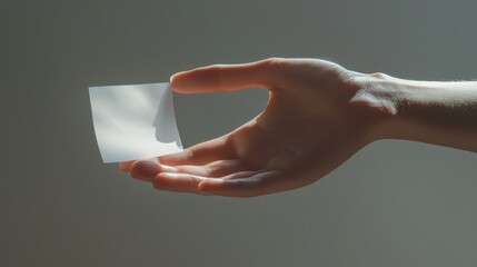 A Hand Holding a Blank Square, Minimalist Concept