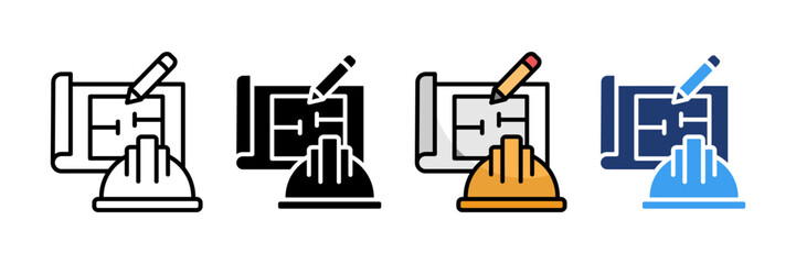 Blueprint  Icon Set Multiple Style Collection