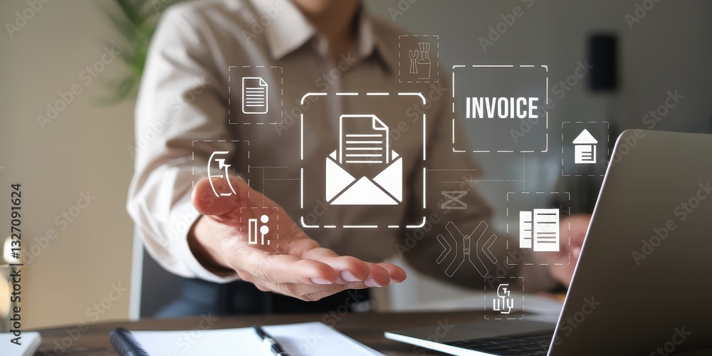 Poster digital invoice management: streamlining business processes