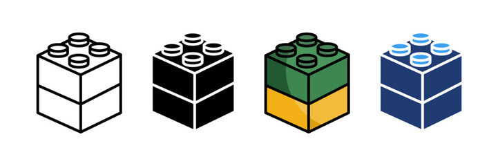Building Blocks  Icon Set Multiple Style Collection