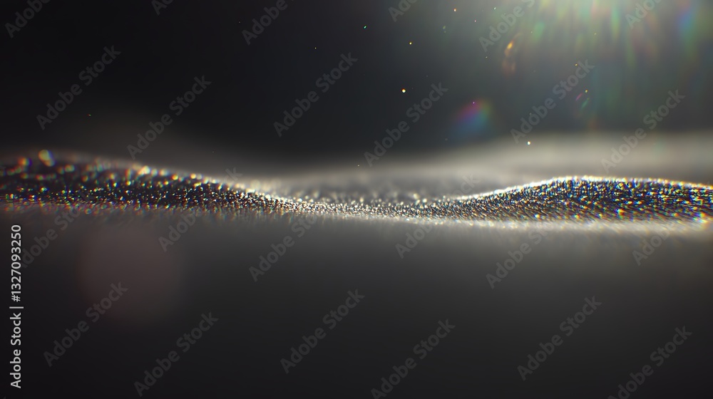 Poster a flowing wave of glittering particles creating a beautiful effect