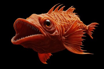 Fototapeta premium Close-up shot of a fish with its mouth open, great for depicting curiosity or surprise