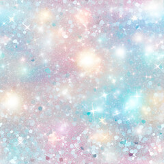 Holographic iridescent rainbow color glitter shiny seamless pattern textured background design 