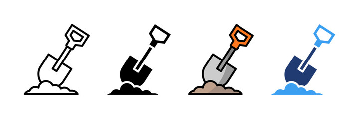 Shovel  Icon Set Multiple Style Collection