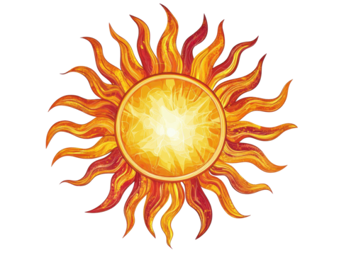 Isolated Detailed Artistic Sun