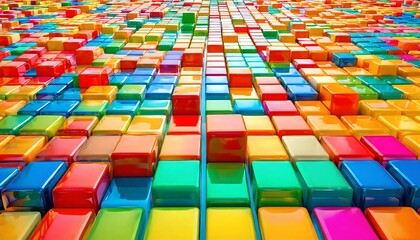 A close-up of colorful 3D blocks.