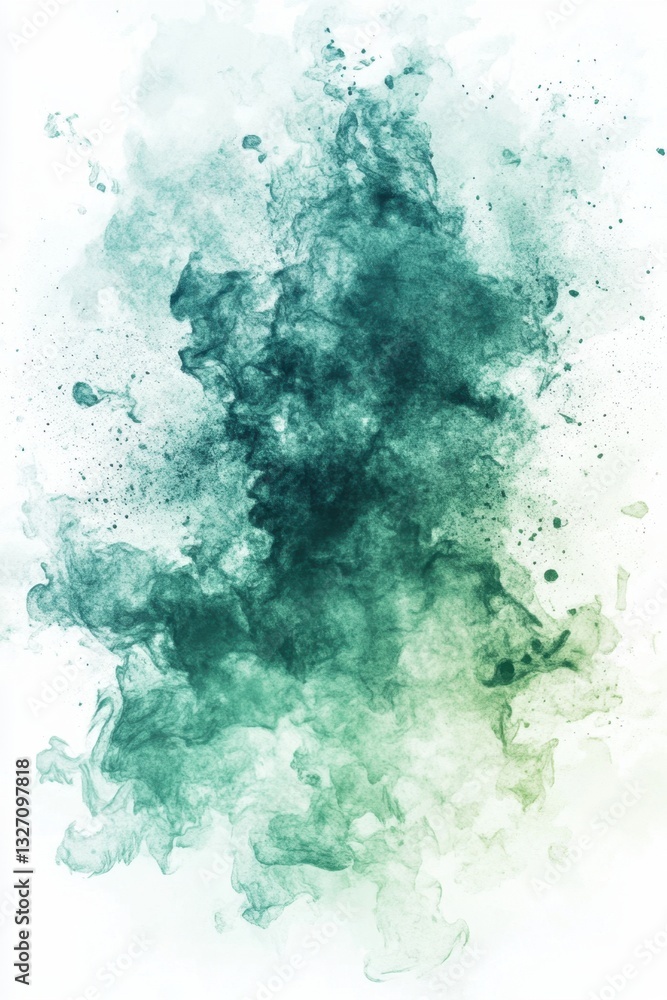 Aufkleber ethereal teal explosion of color on white backdrop creating a dreamy and captivating visual experien