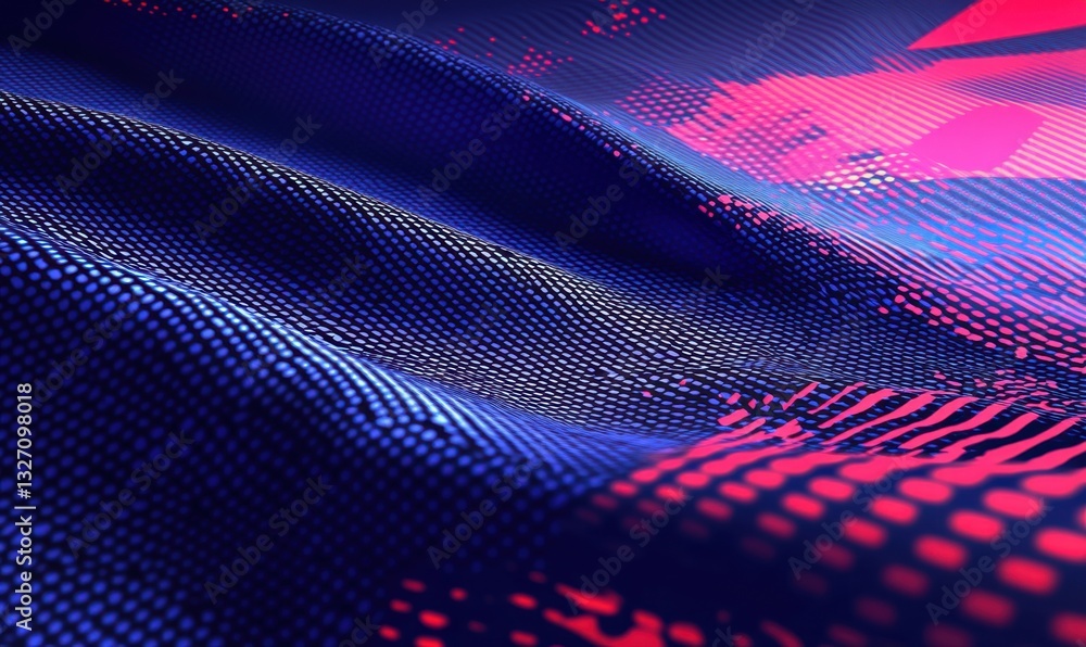 Poster abstract blue digital wave data flow background animation