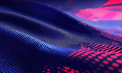 Fototapeta premium Abstract blue digital wave data flow background animation