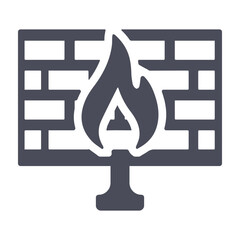 Firewall Network Security Icon – Digital Protection and Cyber Defense Symbol