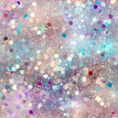 Holographic iridescent rainbow color glitter shiny seamless pattern textured background design 