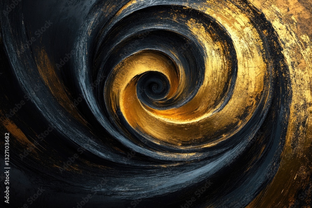 Poster a decorative spiral pattern with contrasting colors