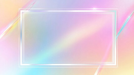 Elegant pastel gradient background with white frame for creative design