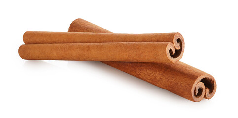 Cinnamon sticks isolated on white background
