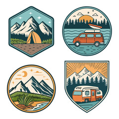Obraz premium set of icons of mountain