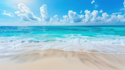 Obraz premium watercolor painting of ocean an a beach