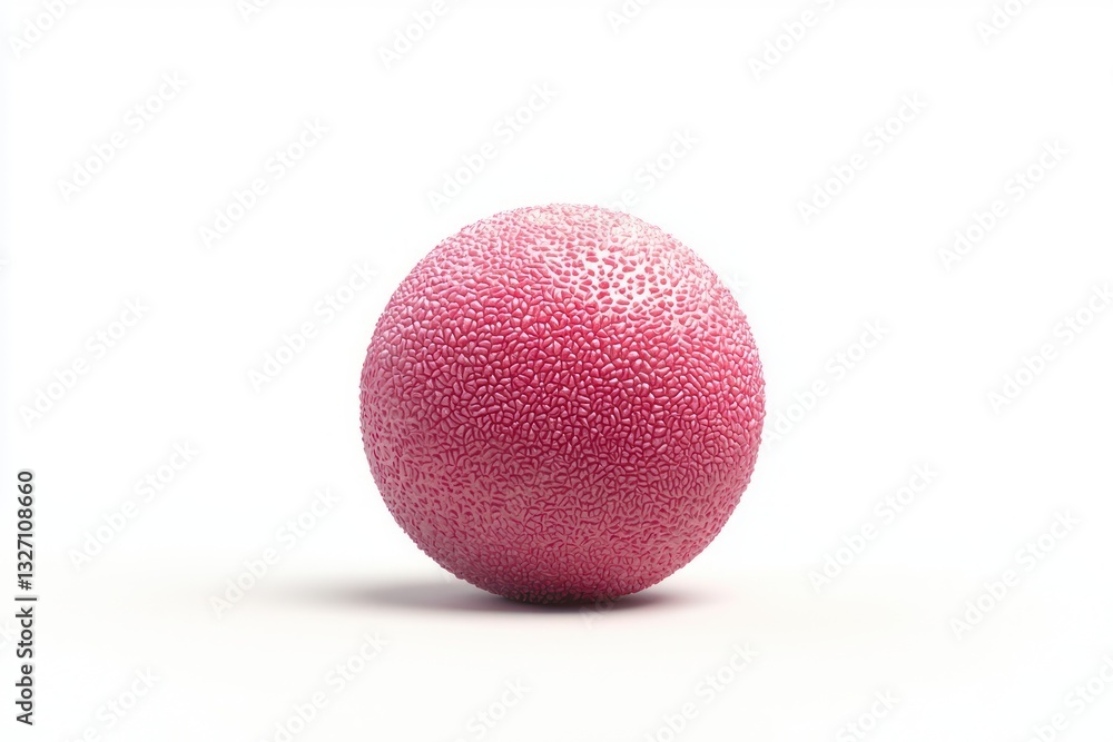 Poster Textured raspberry sphere ball detailed closeup macro shot on a clean white background product shot minimalistic