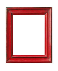  Red photo frame isolated on white background PNG , AI GENERATED
