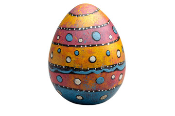 Colorful decorative egg with vibrant patterns and dots