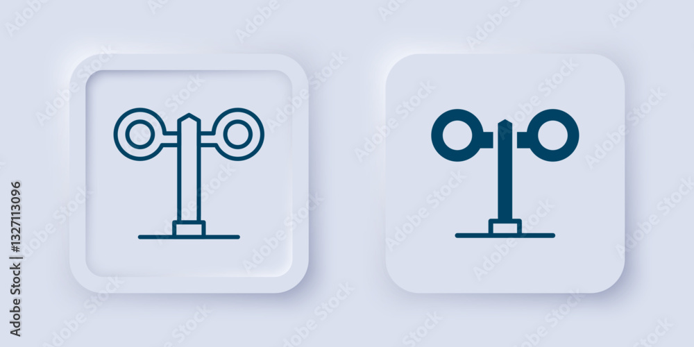 Poster filled and outline train traffic light icon isolated on grey background. traffic lights for the rail