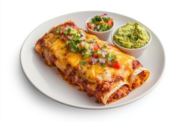 Delicious enchilada dish with melted cheese and vibrant toppings on a white plate capturing its authentic charm