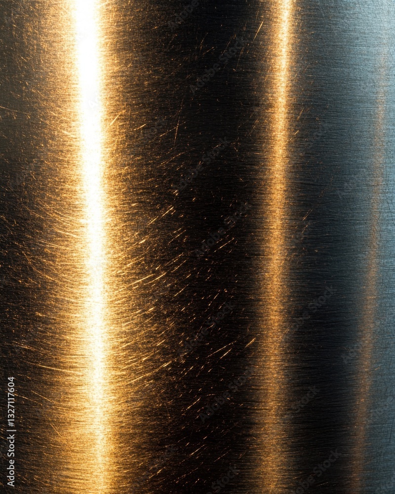 Poster abstract metal texture with golden light reflecting creating a modern industrial background for desi